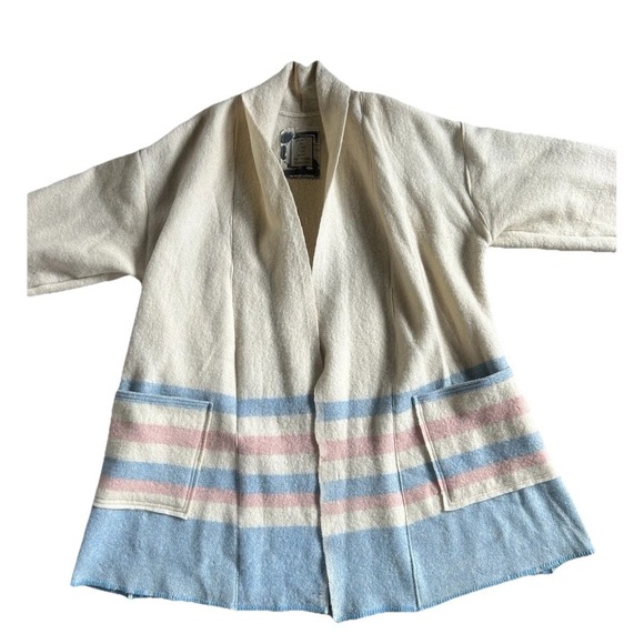 Baisley Sweaters - Baisey Collection Oversized Wool Kimono Jacket Cardigan Pendleton Retro